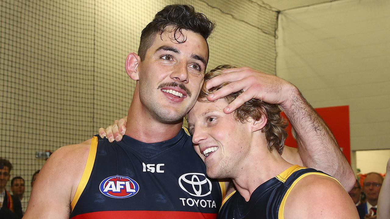 Taylor Walker and Rory Sloane will be Adelaide co-captains in 2019. Picture: Sarah Reed
