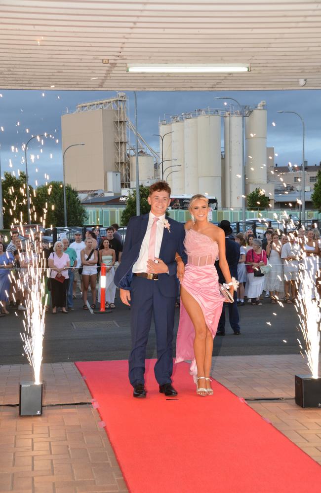 Toowoomba school formals. At the 2023 St Ursula's College formal is graduate Madeline MacDonald with her partner Ronan Delaney. Picture: Rhylea Millar