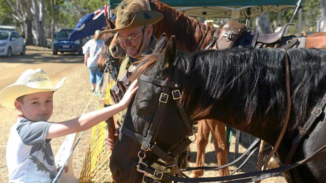 Bastian Hayes and Wayne Brown of the Light Horse brigade at the Mt Morgan show. Picture: Jann Houley