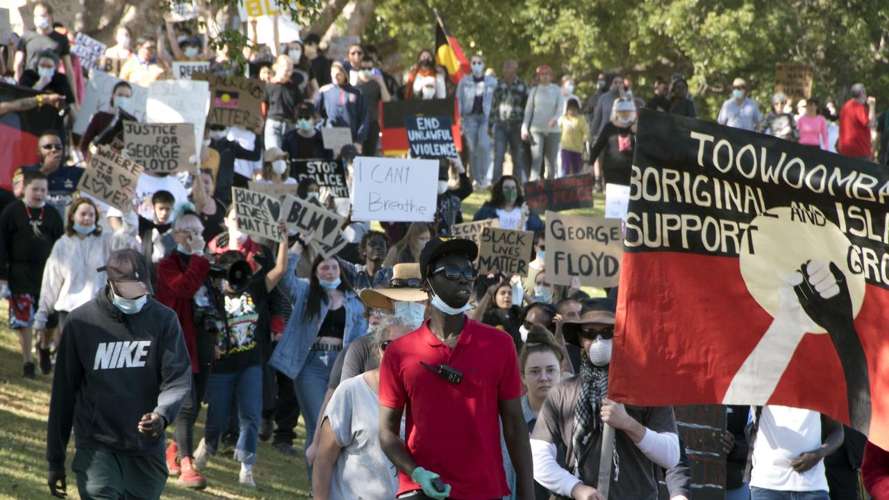 Black Lives Matter rally in Queens Park.