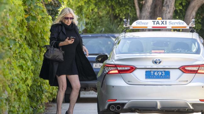 Lizzie Buttrose arrives at her mother’s funeral. Picture: NewsWire / Simon Bullard