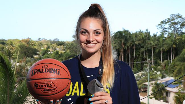 Cairns hoops star Cayla George has signed with the Hobart Huskies. Picture: JUSTIN BRIERTY