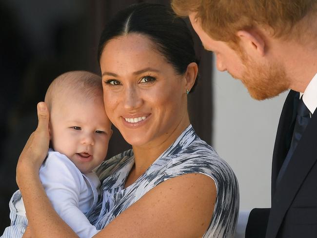 FILE - FEBRUARY 14: Megan, Duchess of Sussex and Prince Harry, Duke of Sussex are expecting their second child together. CAPE TOWN, SOUTH AFRICA - SEPTEMBER 25: Prince Harry, Duke of Sussex and Meghan, Duchess of Sussex and their baby son Archie Mountbatten-Windsor at a meeting with Archbishop Desmond Tutu at the Desmond & Leah Tutu Legacy Foundation during their royal tour of South Africa on September 25, 2019 in Cape Town, South Africa. (Photo by Toby Melville - Pool/Getty Images)