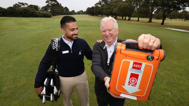 Sahil Sahib performed CPR and used a defibrillator to save the life of Ken Caygill, 77, when he suffered a cardiac arrest. Picture: David Caird