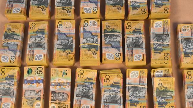 Since 2019, AFP’s Criminal Asset Confiscation Taskforce (CACT) has seized $180m in cash and bank accounts. Picture: Australian Federal Police