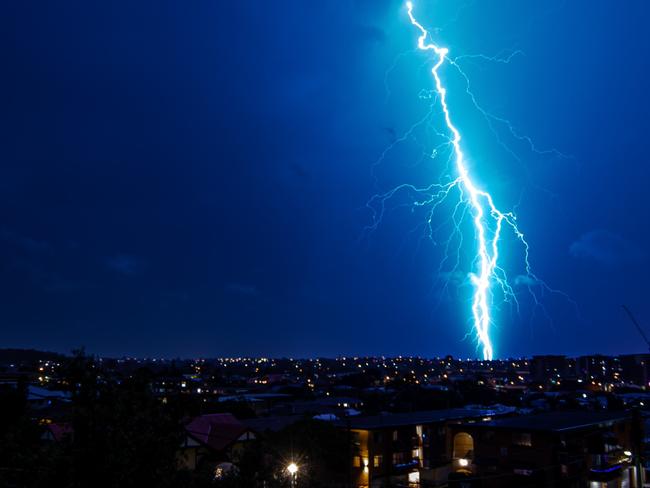 Spectacular lightning over Brisbane's south. Picture: Rebecca Wilson