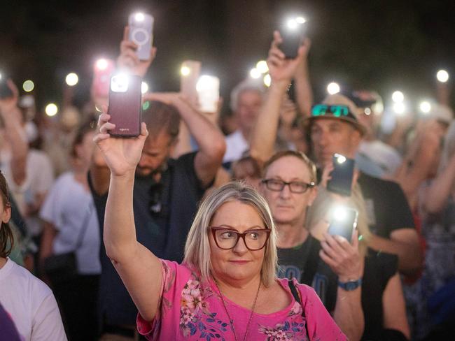 Ballarat community members held a vigil for Samantha Murphy on Friday. Picture: Mark Stewart