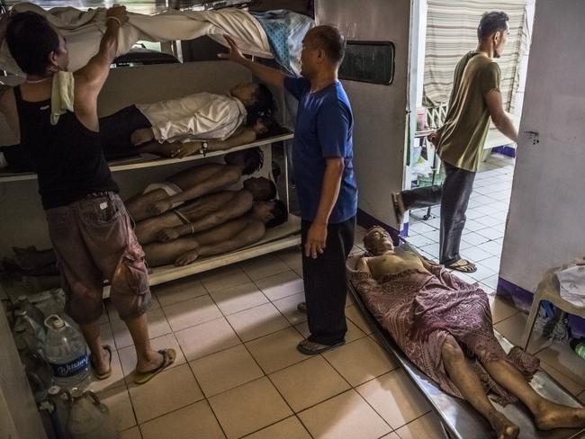Bodies are ‘stacked like firewood’ as funeral parlours in manila struggle to cope with thousands of street executions. Picture: Daniel Berehulak/The New York Times/Redux/Headpress
