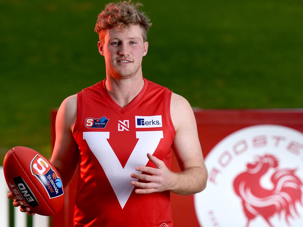 18/08/2020 - North Adelaide footballer Harrison Wigg, who has recovered from 2 injury-hit years to be playing top football. Pictured at Prospect Oval. Picture: Naomi Jellicoe