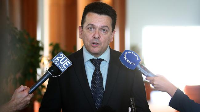 Independent Senator for South Australia Nick Xenophon speaking at a press conference, Parliament House in Canberra. Picture Kym Smith