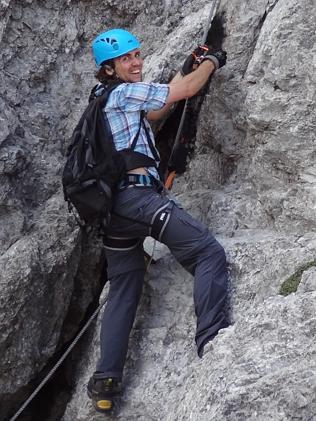 One of the members of Living Room on an Austrian mountain. 