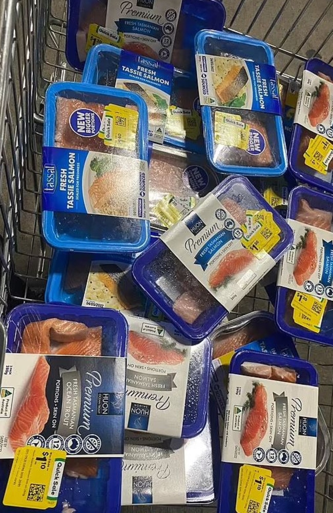 A separate Woolworths customer was recently branded ‘selfish’ after she said she bought ‘every single packet’ of marked-down fish at her local store. Picture: Facebook