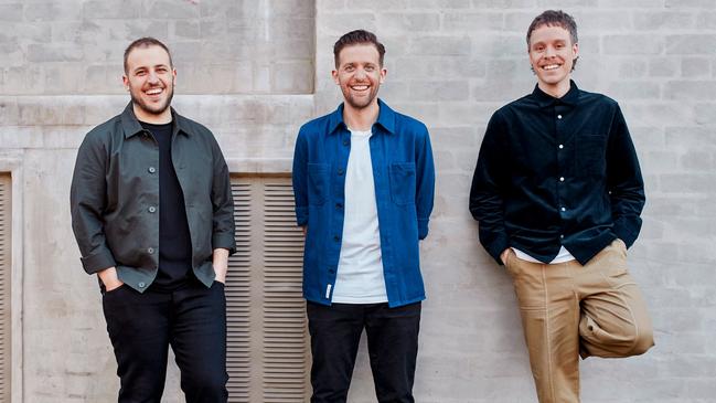 Linktree co-founders Alex Zaccaria, Anthnoy Zaccaria and Nick Humphreys. Source: Supplied.
