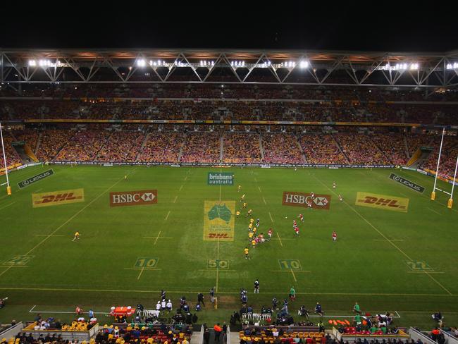 A packed Suncorp Stadium for the first test between the Wallabies and British &amp; Irish Lions in 2013. Picture: Chris Hyde/Getty Images