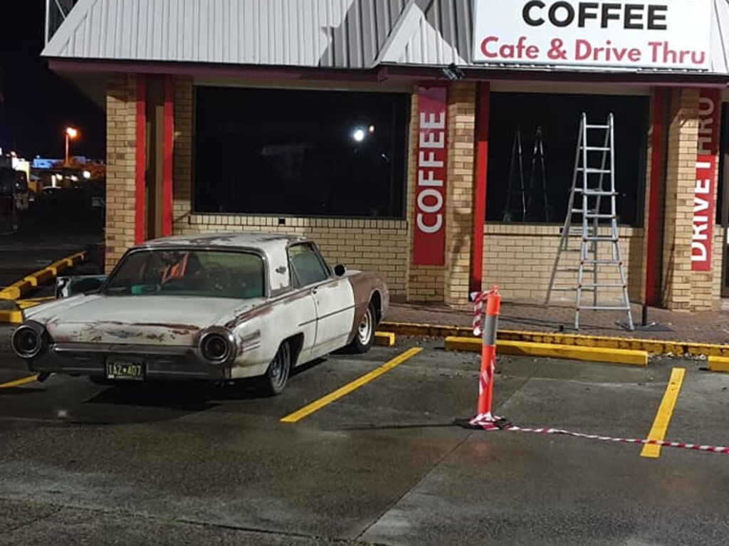 A Capalaba coffee shop is transformed for Young Rock filming.