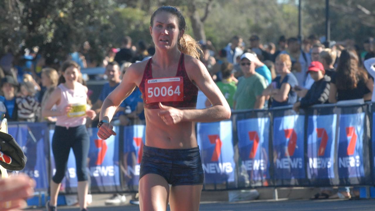 Tamara Carvolth wins the marathon at the 2022 Sunshine Coast Marathon and Community Run Festival.