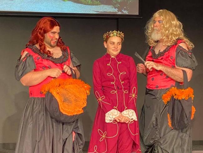 Ben Clutterbuck, Matilda, Ralph, Greg Webb performed in Cinderella's Halloween Adventure 2020 at Kucom Theatre on Beaconsfield Road. Picture: Kucom Theatre