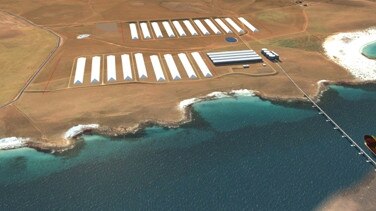 A concept of the proposed new port planned at Port Spencer on the Eyre Peninsula.