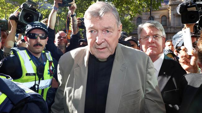 George Pell outside the county court in Melbourne. Picture: Aaron Francis