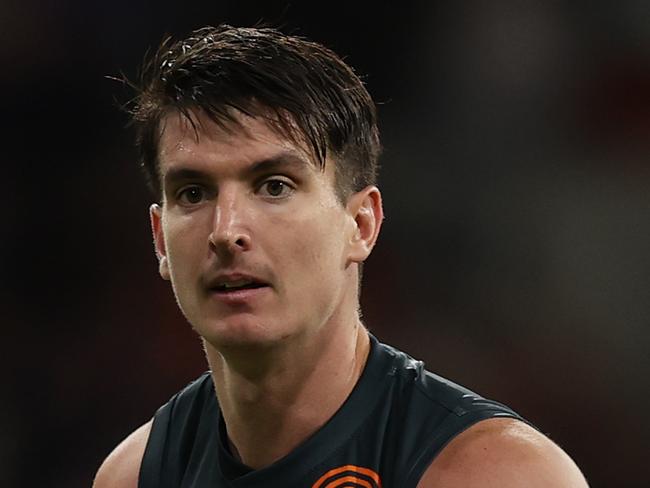 SYDNEY, AUSTRALIA - MAY 18: Sam Taylor of the Giants in action during the round 10 AFL match between Greater Western Sydney Giants and Western Bulldogs at ENGIE Stadium on May 18, 2024 in Sydney, Australia. (Photo by Jason McCawley/AFL Photos/via Getty Images)