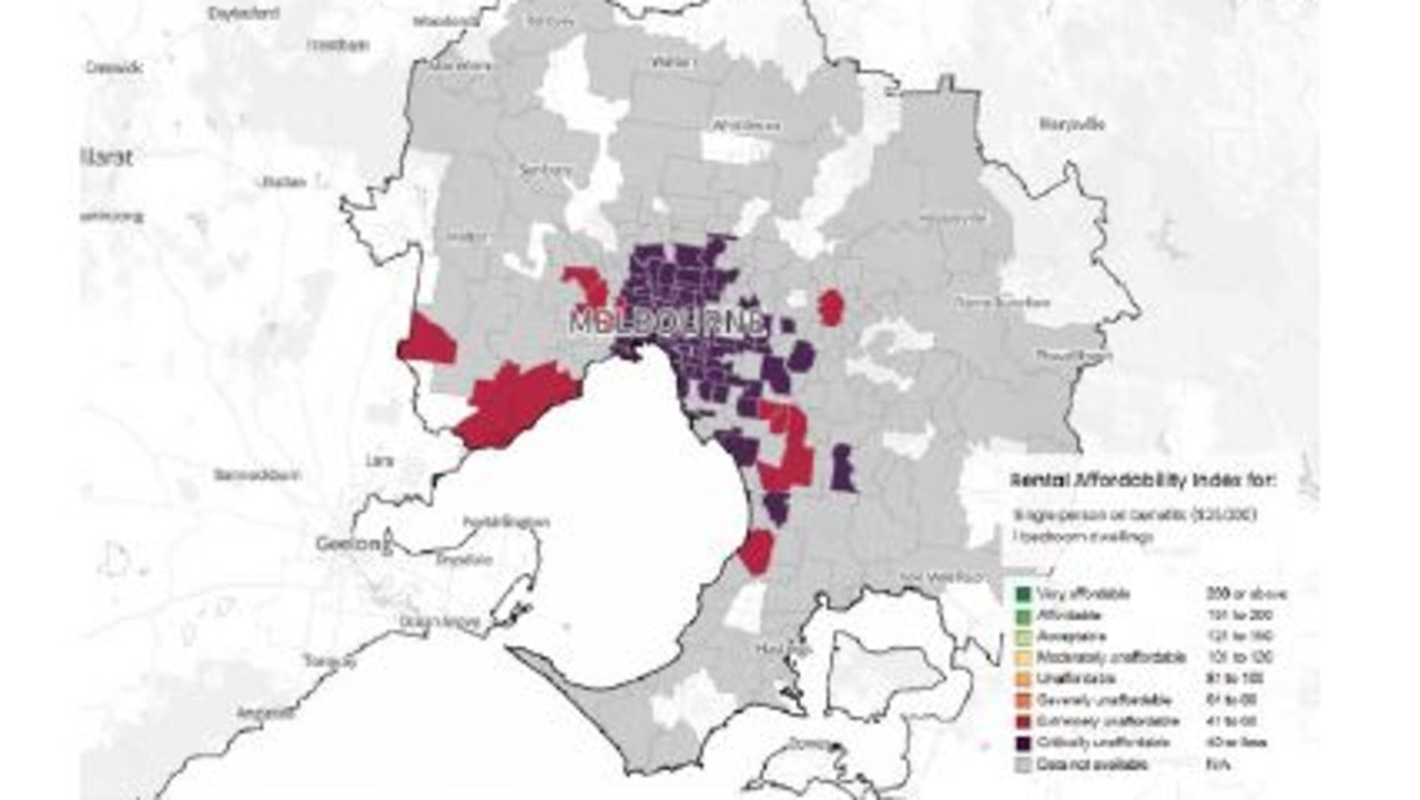 Melbourne's rental affordability crisis for JobSeekers. Source: SGS Economics &amp; Planning