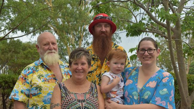 (Left to right) Peter, Andrea, Lach, Mason and Katie at the Great Australian Bites Australia Day event 2023. Picture: Chloe Cufflin.