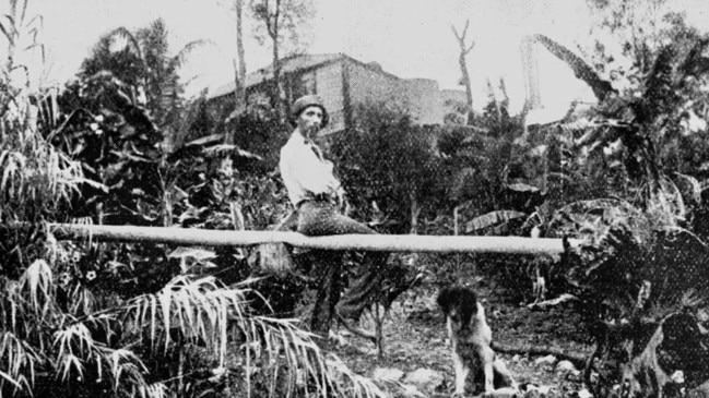 Clement Wragge famous Queensland pioneer meteorologist in his garden in Taringa, Brisbane. Picture: State Library of Queensland.