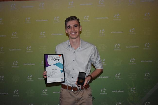 Mackay Young Citizen of the Year William Deeley at the Mackay Australia Day awards at the MECC on January 25, 2022. Picture: Lillian Watkins