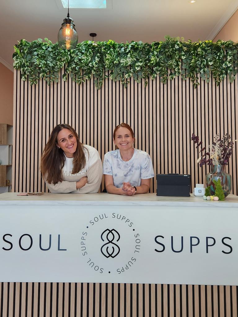 Luisa Helps and Erin Canto at their business, Soul Supps on Unley Road. Picture: Supplied