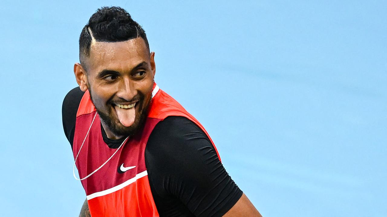 Kyrgios is an entertainer first, tennis player second. Photo by MICHAEL ERREY / AFP