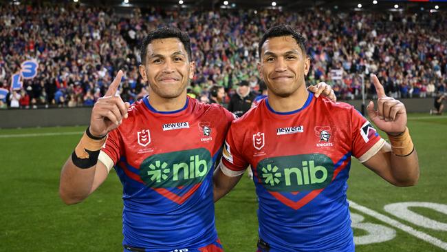 Knights duo Jacob and Daniel Saifiti.