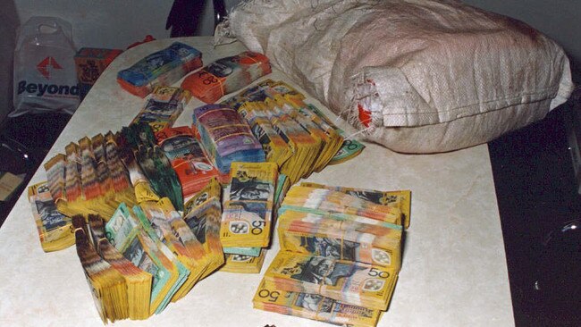 Money and cocaine found at Cerullo’s home. Picture: File.