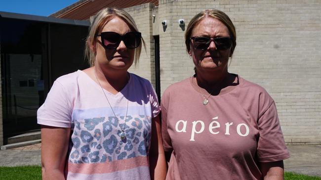 Amy Haines, granddaughter of Nan and Ned Walker and daughter of Sue Skeer and Jacqui Verbena, daughter of Ned and Nan Walker, sister of Sue Skeer and outside the Mount Gambier Magistrate Court earlier this year. Picture: Jessica Ball