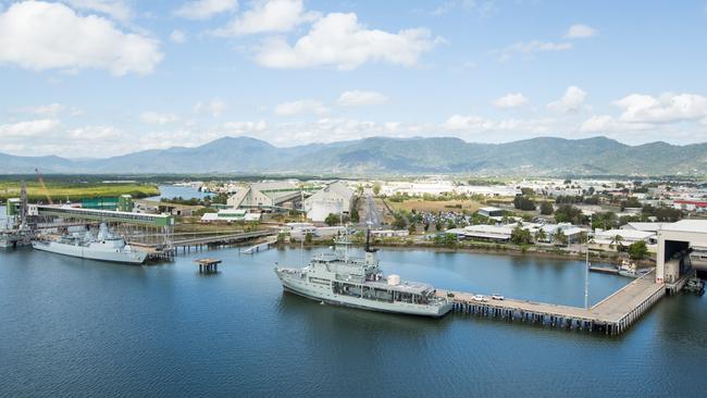 HMAS Cairns aerial view. Photo: Benn Brown – Blue Sky Photograph