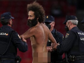 The streaker has been identified as Olmo Garcia.