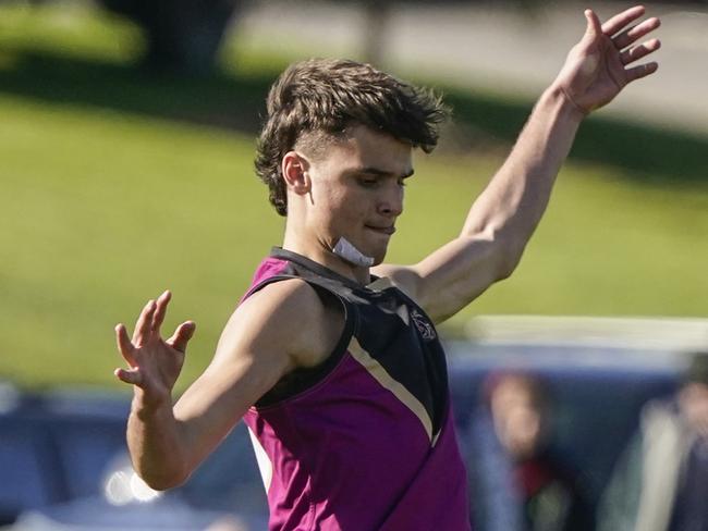 APS Footy: Haileybury v Caulfield Grammar. Haleybury player Taj Hotton. Picture: Valeriu Campan