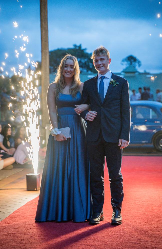 Piper Nitschke and Tom McNicol arrive at Toowoomba Anglican School class of 2024 school formal. Friday, November 15, 2024. Picture: Christine Schindler