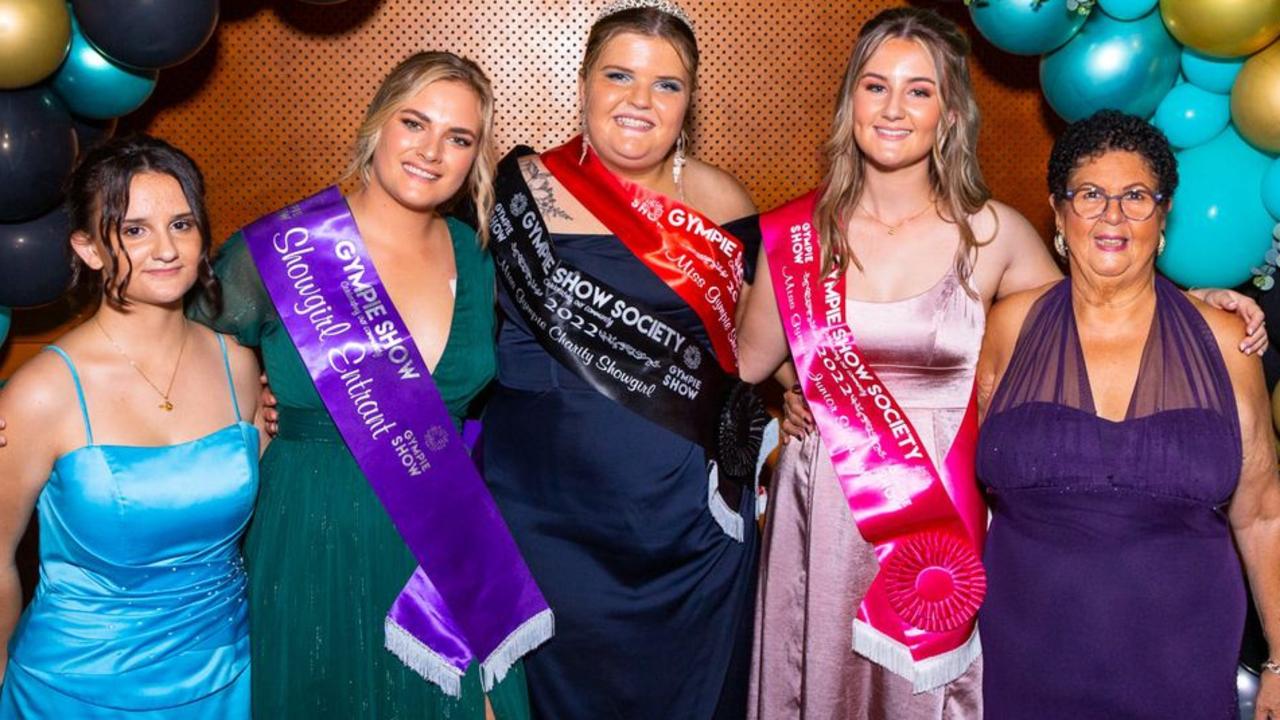 (Left to right) 2022 Junior Showgirl Runner Up Katelyn Ford, 2022 Showgirl Runner Up Anita Kirwin, 2022 Showgirl and 2022 Charity Showgirl Bronte O'Sullivan, 2022 Junior Showgirl Summer Lipke, and Showgirl Co-ordinator Francoise Gregory. Photo: Contributed