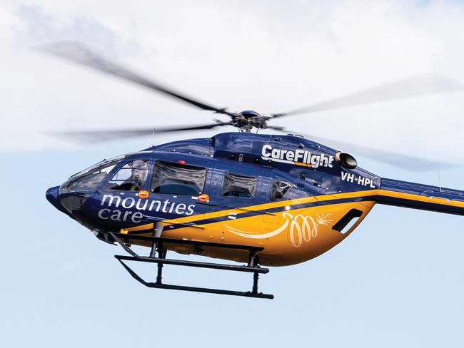 Mounties Care CareFlight Helicopter. Source CareFlight