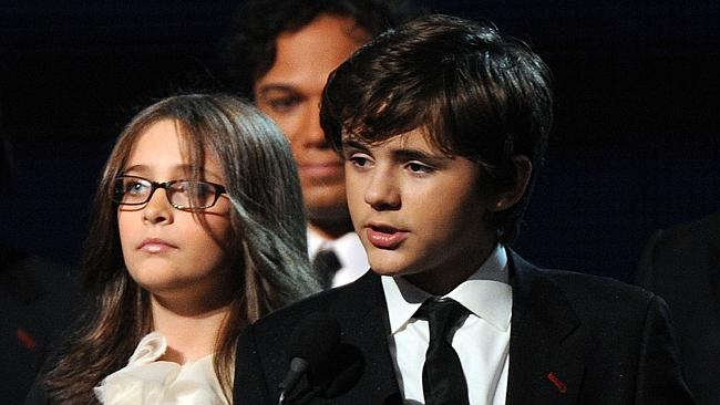  Michael Jackson's children Prince and Paris accept their father's Lifetime Achievement Award at the Grammy Awards in  January, 2010.