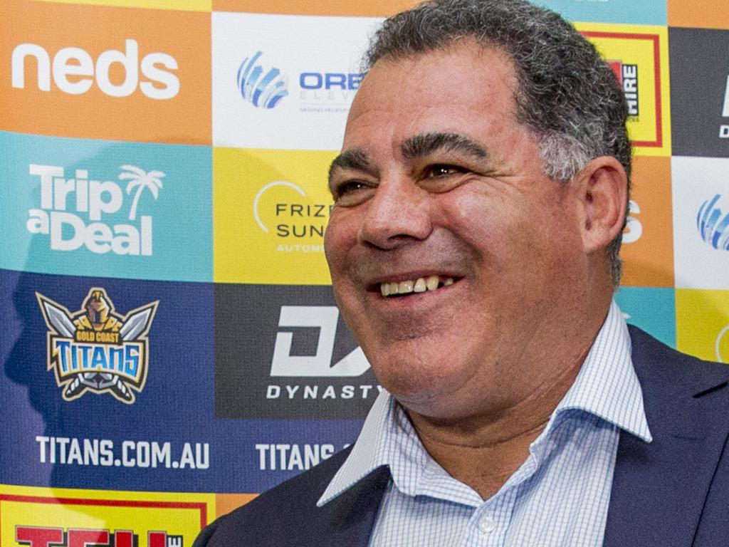 The Gold Coast Titans have announced Australian coach Mal Meninga as the  clubÕs business-wide Head of Performance and Culture. Titans' head coach Garth Brennan and Mal Meninga. Picture: Jerad Williams