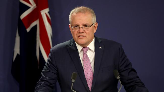 Scott Morrison in Sydney on Monday. Picture: Damian Shaw