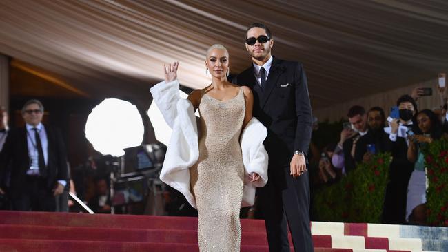 Kim and comedian Pete Davidson at the 2022 Met Gala. Picture: Angela Weiss/AFP