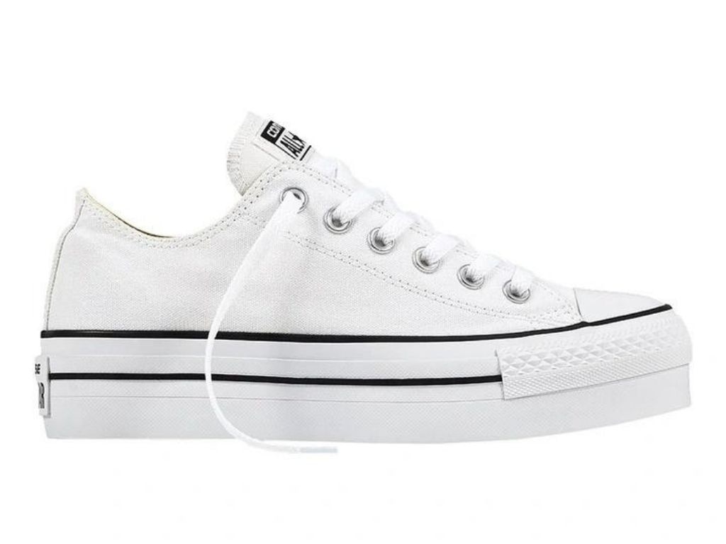 High top outlet white platform converse