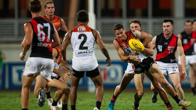 Kieren Parnell as the NTFL Buffaloes' mens side beat the Essendon Bombers. Picture: Pema Tamang Pakhrin