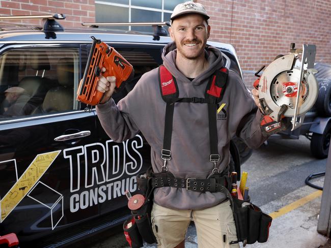 NCA. MELBOURNE, AUSTRALIA. 4th March, 2025 . Richmonds Kamdyn Macintosh runs a construction business away from football .      .  Picture: Michael Klein