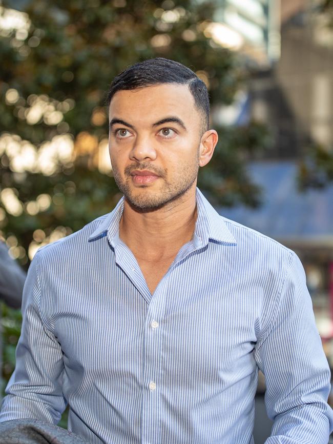 Guy Sebastian arrives at the Downing Centre in Sydney. Picture: Christian Gilles