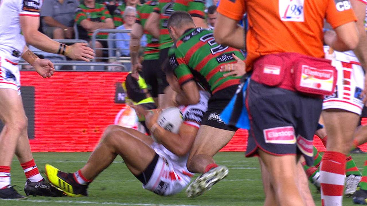 Greg Inglis involved in potential crusher tackle.