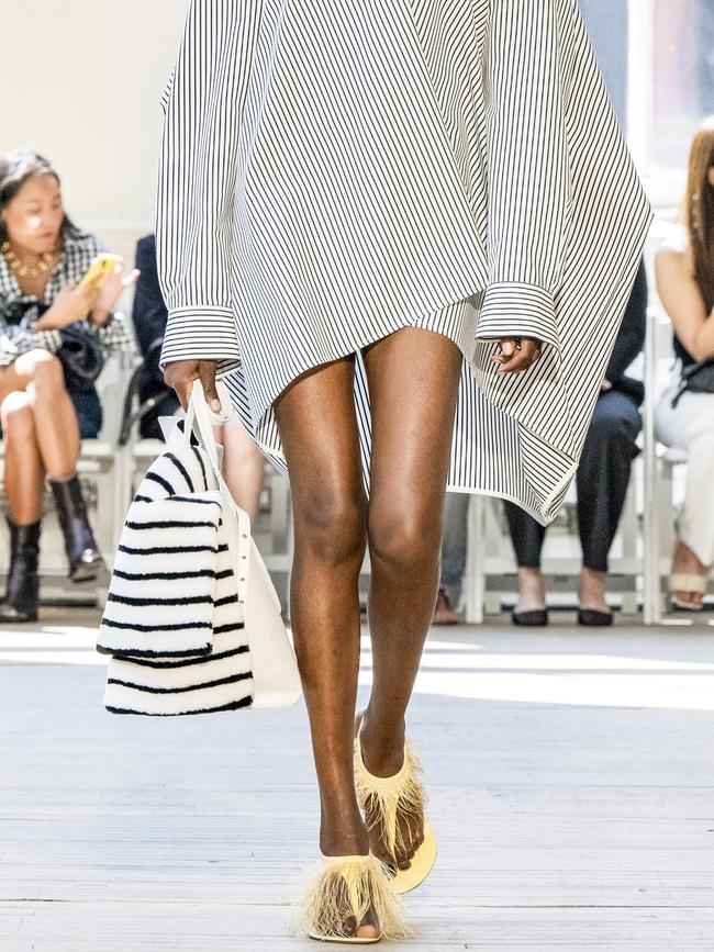 Fringed thong heels at Proenza Schouler at New York Fashion Week. Picture: Getty Images