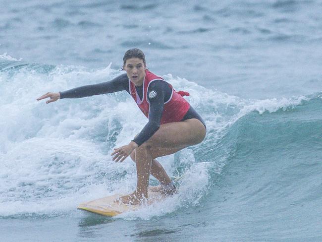 Early Saturday heats of The Burleigh Heads Boardriders Single Fin Festival. Picture: Glenn Campbell